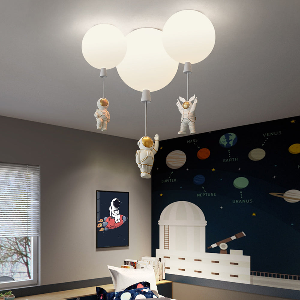 Lampe LED Moderne Lune Astronaute - Suspension Éclairante Unique pour Chambre