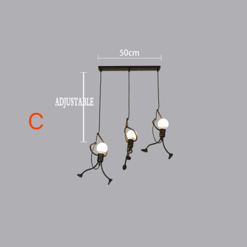 Lampe Suspendue Retro Iron Man - Design Humoristique et Élégant