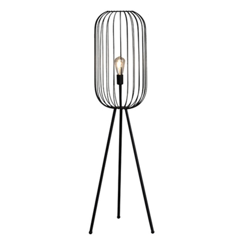 Lampe sur Pied au Design Cage avec Rayures Verticales – Élégance et Style Contemporain