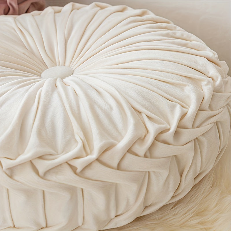 Coussin en Velours Rond en Forme de Citrouille | Coussin Tissé Doux pour Canapé et Chaise de Bureau | Housse Lavable, Coussin Décoratif pour Salon et Chambre