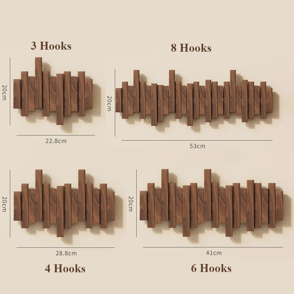 Porte-Manteau Mural FlexiHook – Design Moderne avec Crochets Repliables Magnétiques en Bois