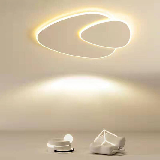 Plafonnier LED Minimaliste Moderne - Design Élégant en Forme de Feuilles Elliptiques