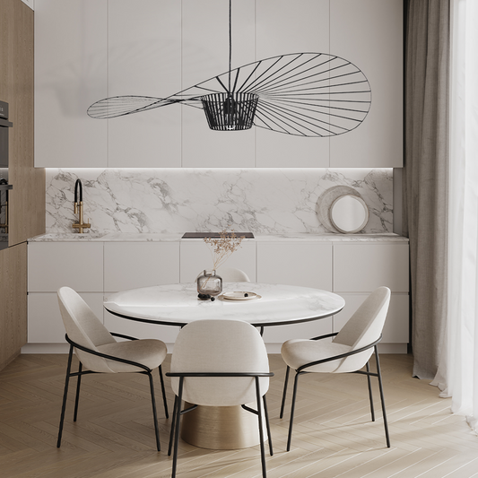 Suspension Élégante Veliova – Design Chapeau de Paille & Éclairage Raffiné