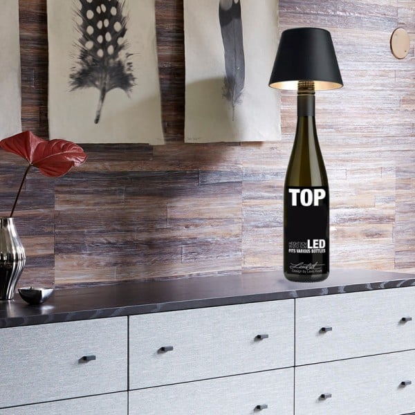 Tête de Lampe de Table Bouteille de Vin – Élégance Pratique et Rechargeable