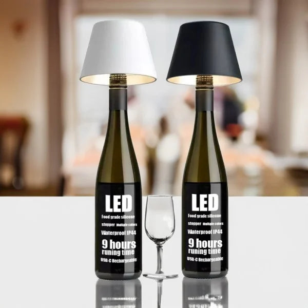 Tête de Lampe de Table Bouteille de Vin – Élégance Pratique et Rechargeable