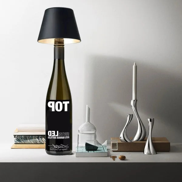 Tête de Lampe de Table Bouteille de Vin – Élégance Pratique et Rechargeable