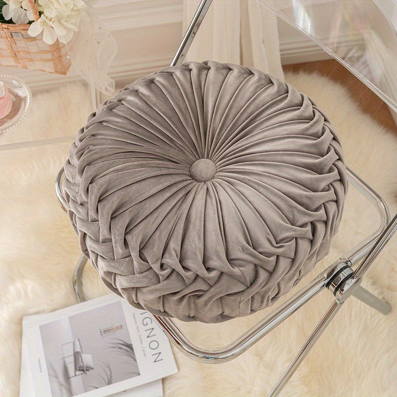 Coussin en Velours Rond en Forme de Citrouille | Coussin Tissé Doux pour Canapé et Chaise de Bureau | Housse Lavable, Coussin Décoratif pour Salon et Chambre