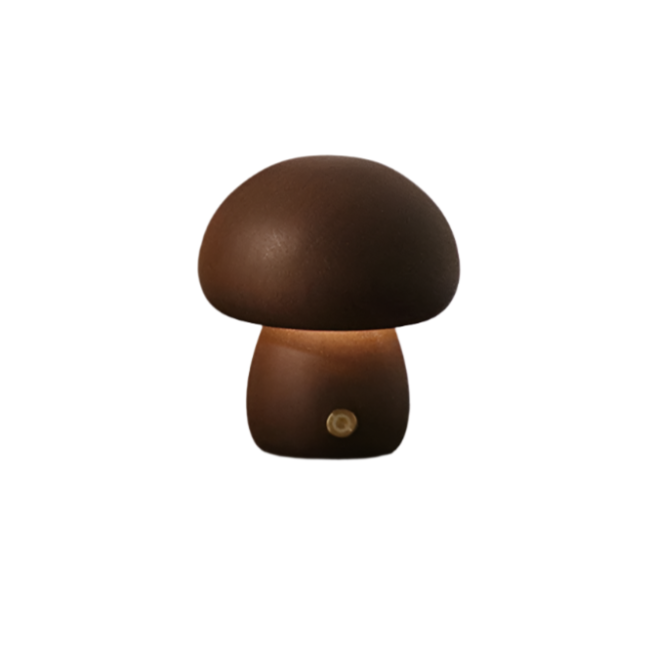 Lampe de Table Rechargeable en Bois "Champignon" LED - Écologique et Tactile