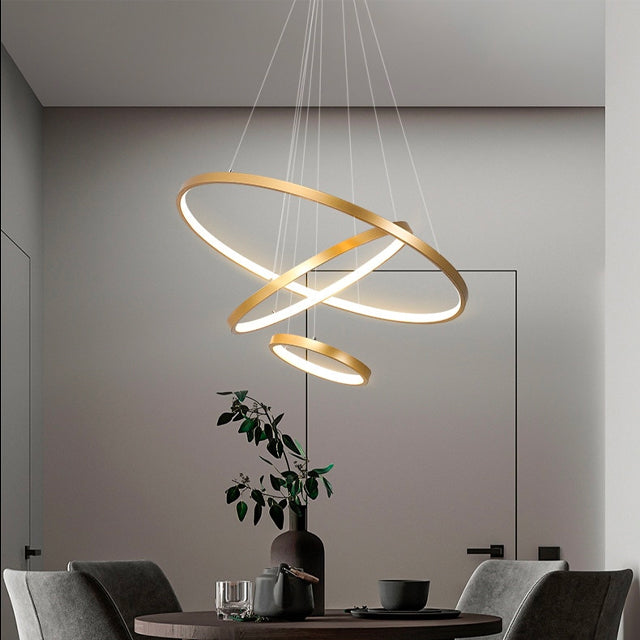 ArishaLight - Plafonnier Moderne avec 3 Anneaux Ajustables, Design Élégant et Fonctionnel