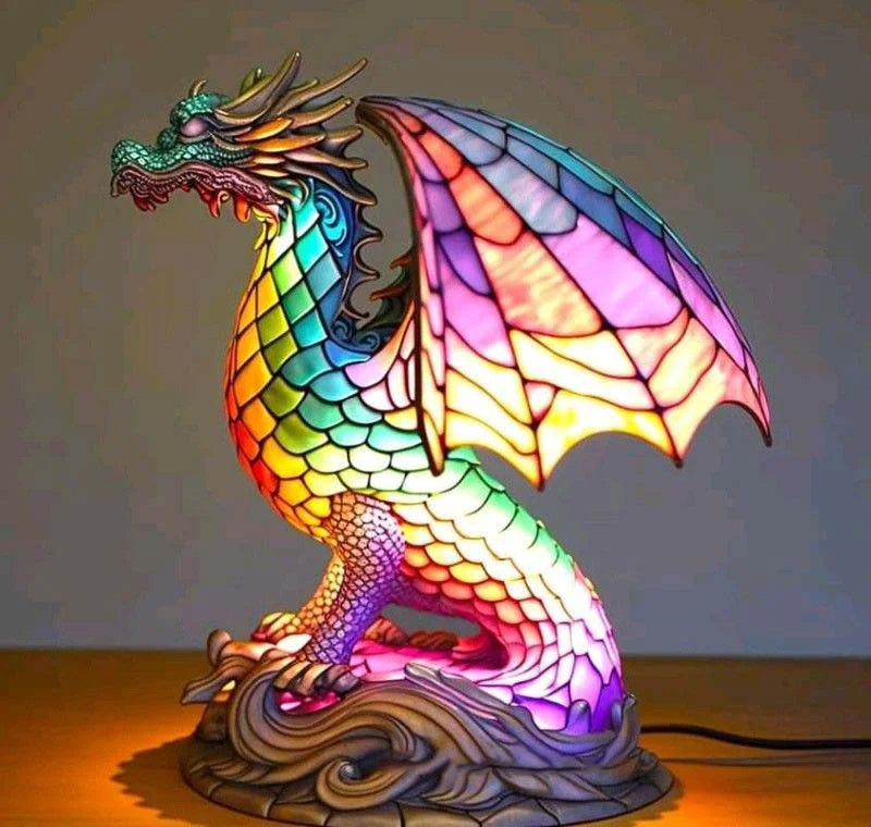 Lampe Animalière en Style Vitrail - Élégance et Chaleur pour Votre Intérieur