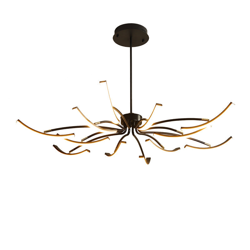 Plafonnier Design LED Moderne - Éclairage Élégant pour Salon et Chambre, Aluminium, 8 et 12 Têtes