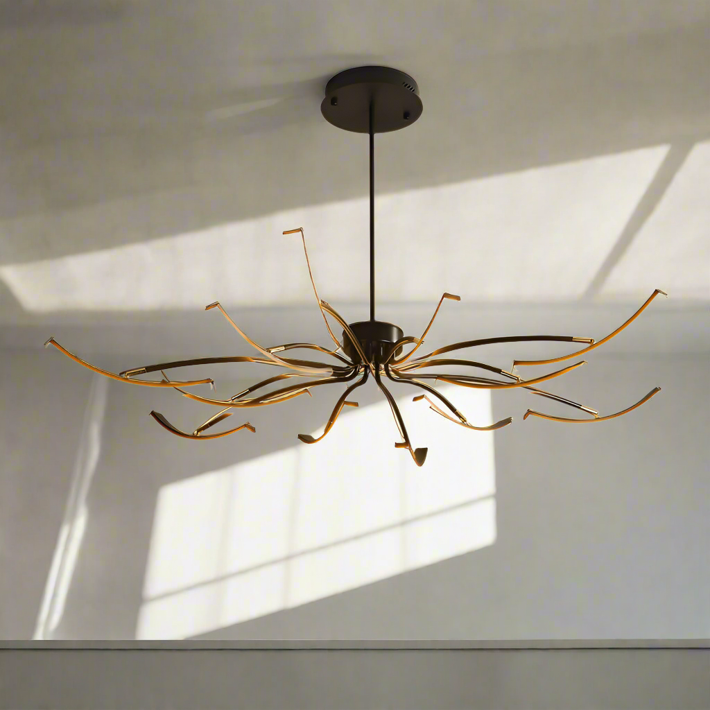 Plafonnier Design LED Moderne - Éclairage Élégant pour Salon et Chambre, Aluminium, 8 et 12 Têtes