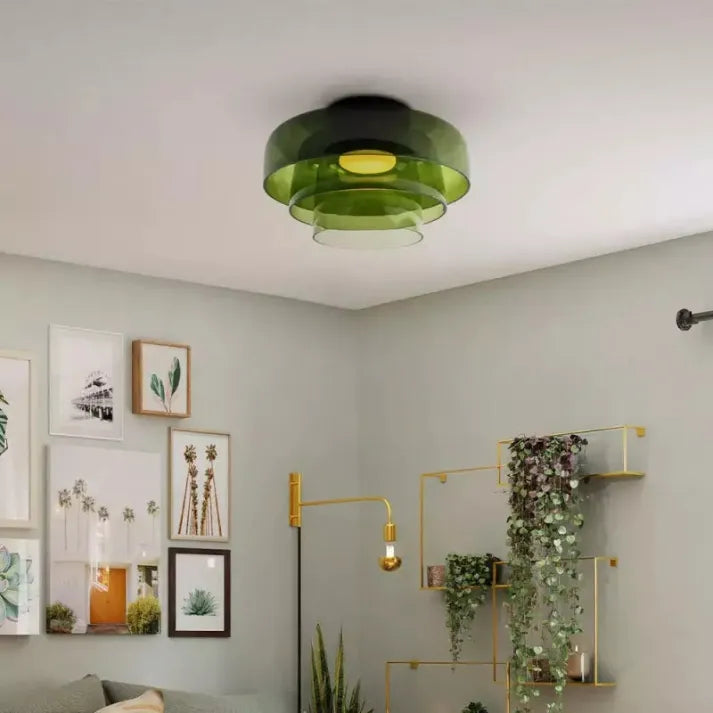 Plafonnier en Verre Design Médiéval Nordique – Éclairage Élégant et Chauffant pour Salon, Chambre ou Salle à Manger