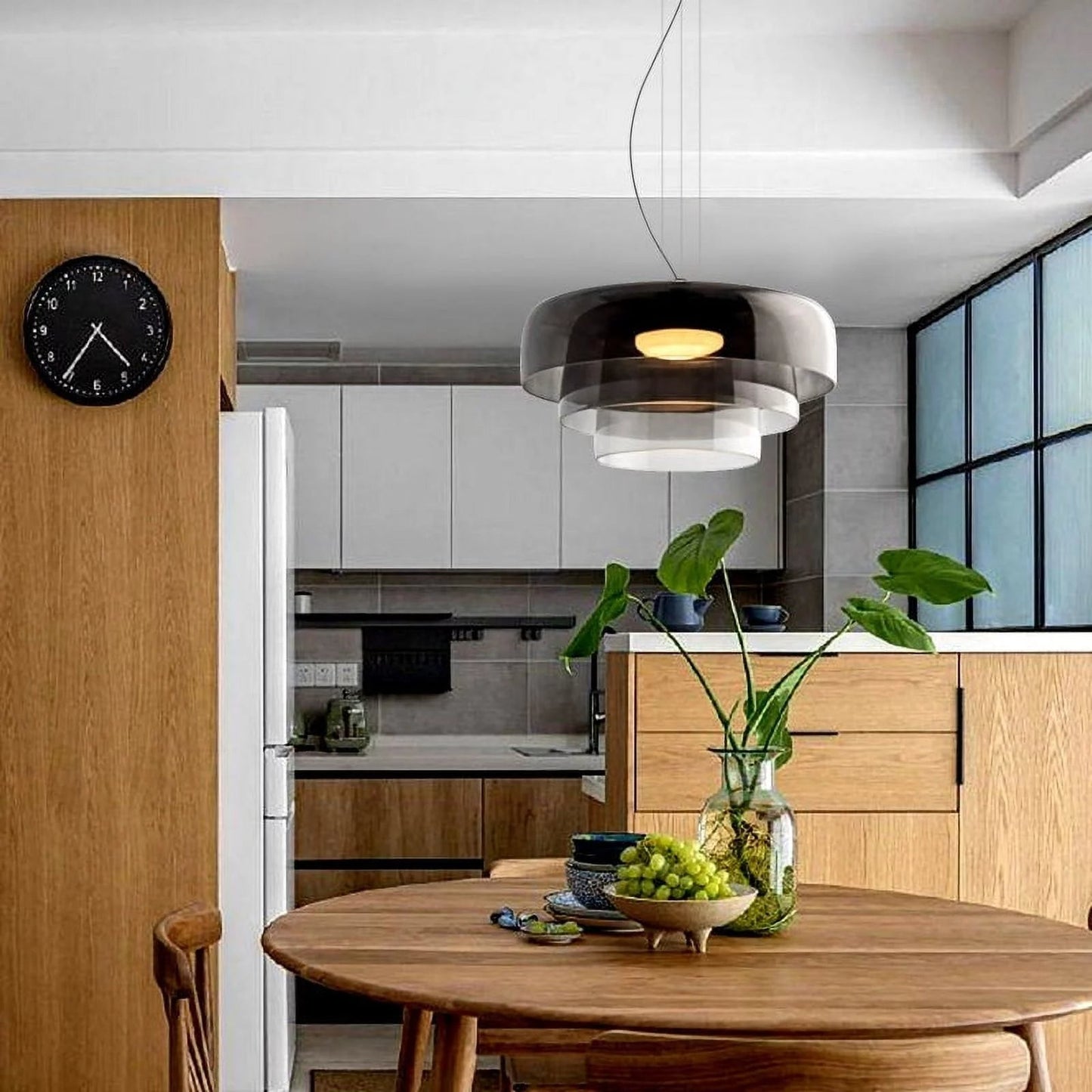 Suspension Moderne en Métal et Verre - Lampe Élégante pour Cuisine et Salle à Manger