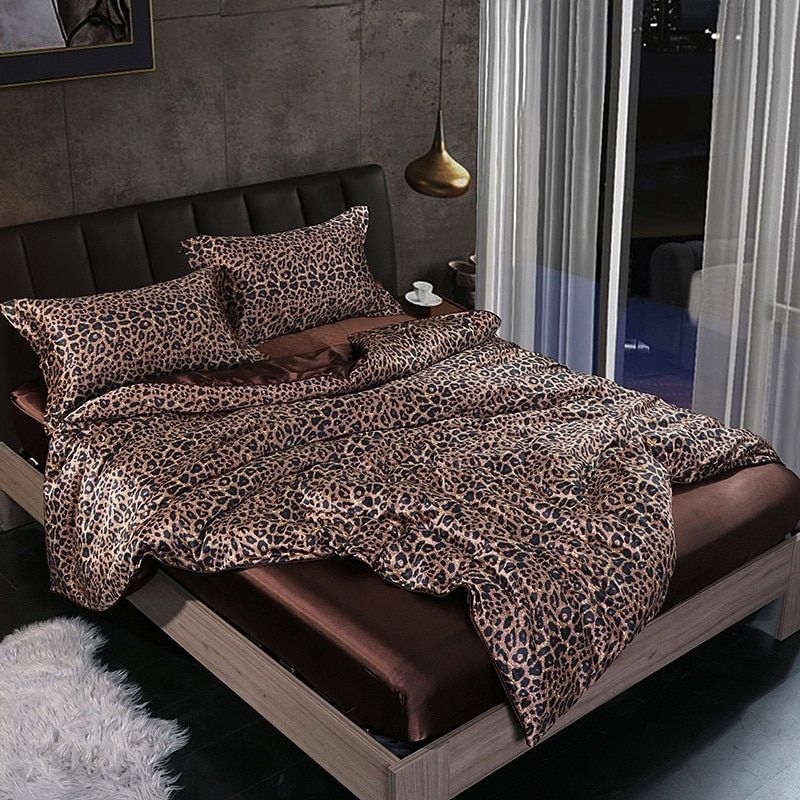 Set de luxe - Ensemble de literie en satin de soie | Comprenant une housse de couette et 2 taies d'oreiller