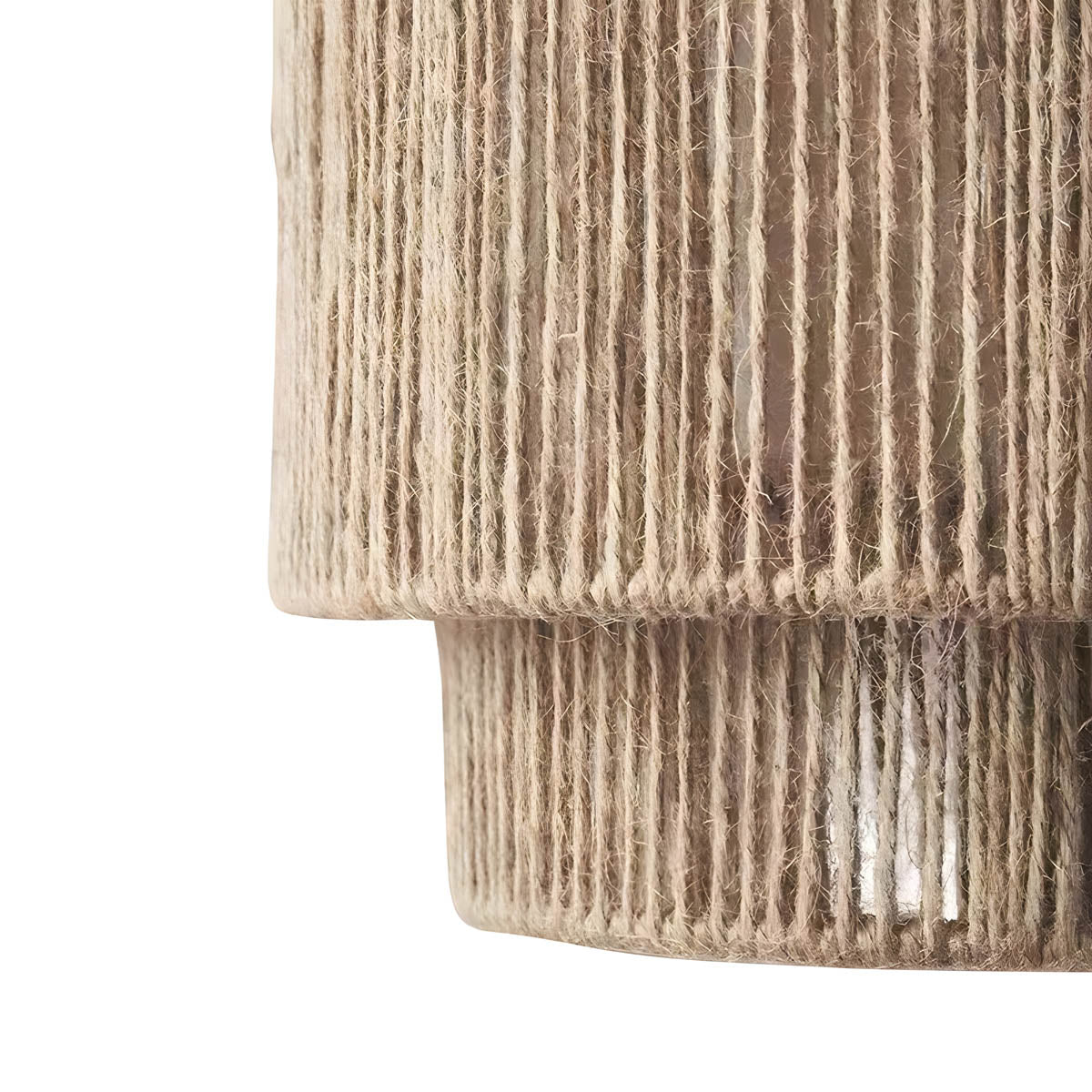 Suspension Moderne en Métal et Corde Naturelle - Lampe LED Écologique