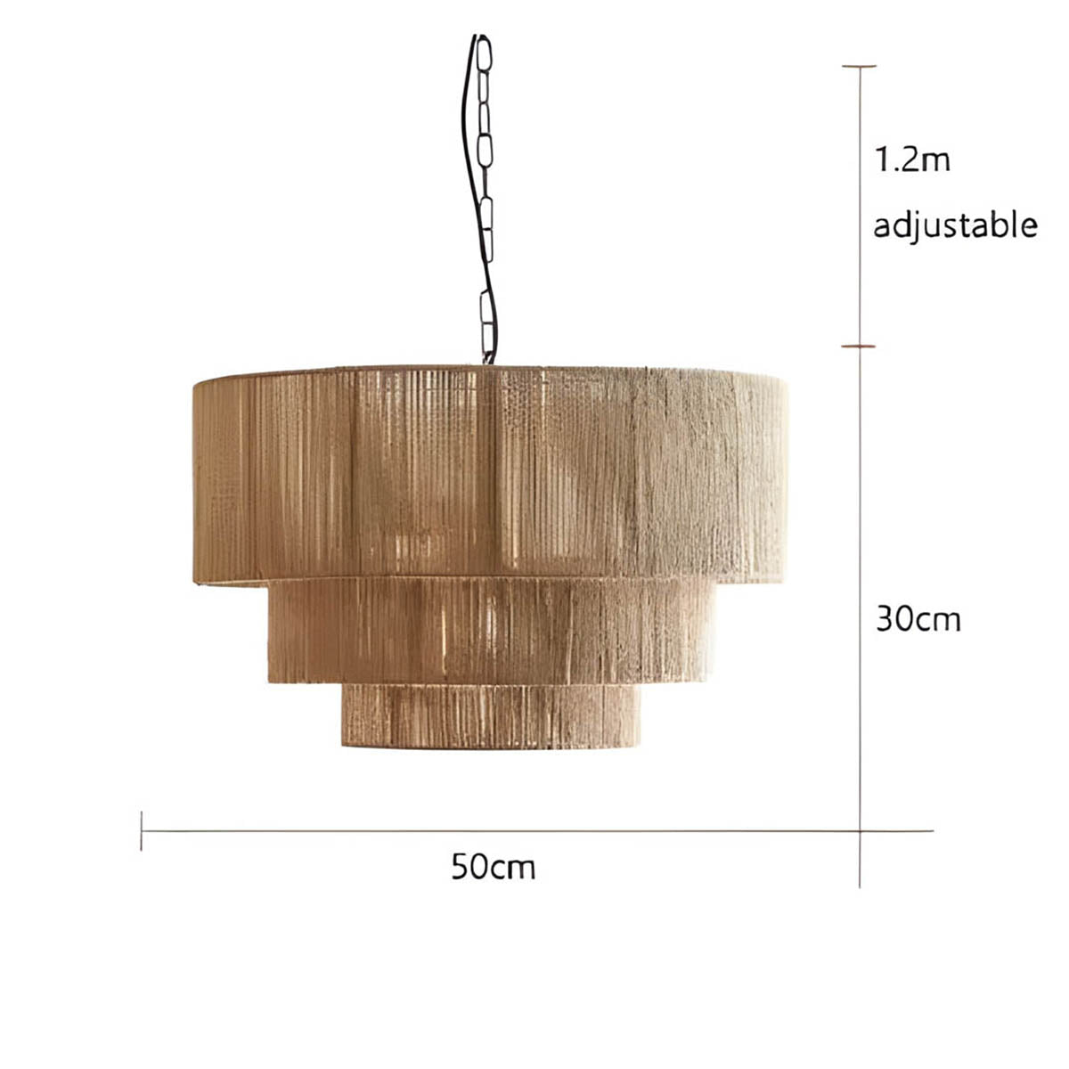 Suspension Moderne en Métal et Corde Naturelle - Lampe LED Écologique