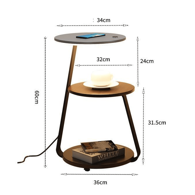 Table d'Appoint Idéale – Design Élégant et Fonctionnel avec Double Plateau pour Plus de Rangement