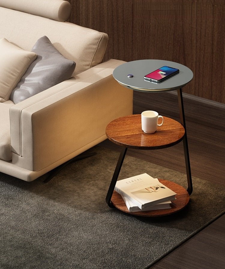 Table d'Appoint Idéale – Design Élégant et Fonctionnel avec Double Plateau pour Plus de Rangement