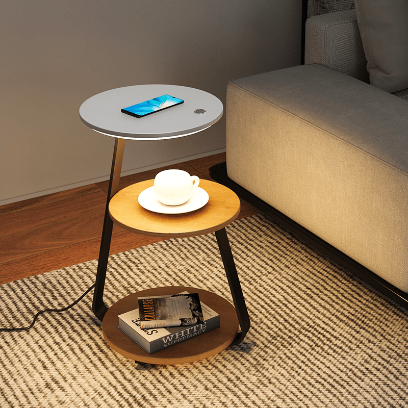 Table d'Appoint Idéale – Design Élégant et Fonctionnel avec Double Plateau pour Plus de Rangement