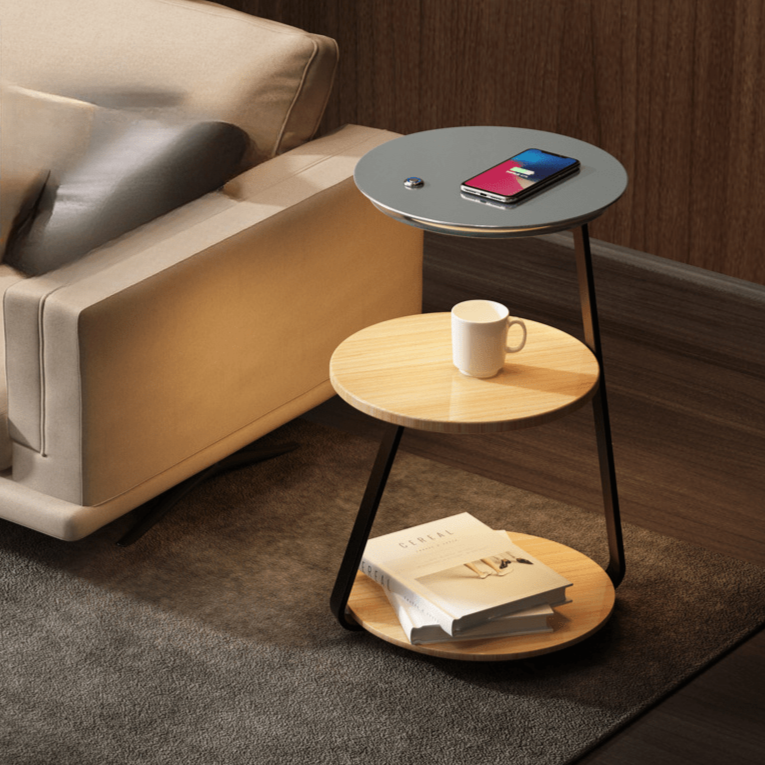 Table d'Appoint Idéale – Design Élégant et Fonctionnel avec Double Plateau pour Plus de Rangement