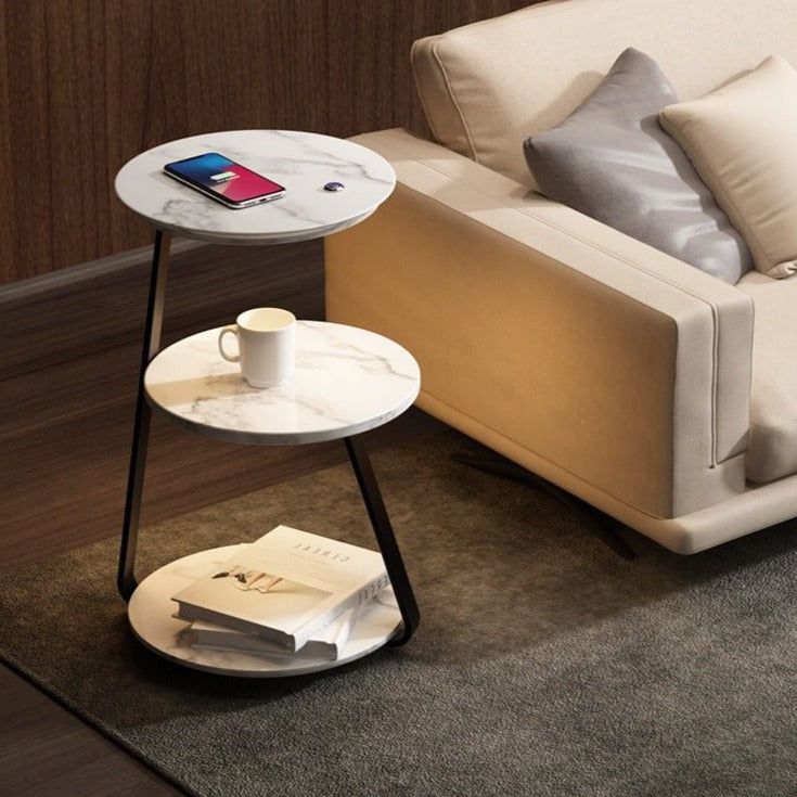 Table d'Appoint Idéale – Design Élégant et Fonctionnel avec Double Plateau pour Plus de Rangement