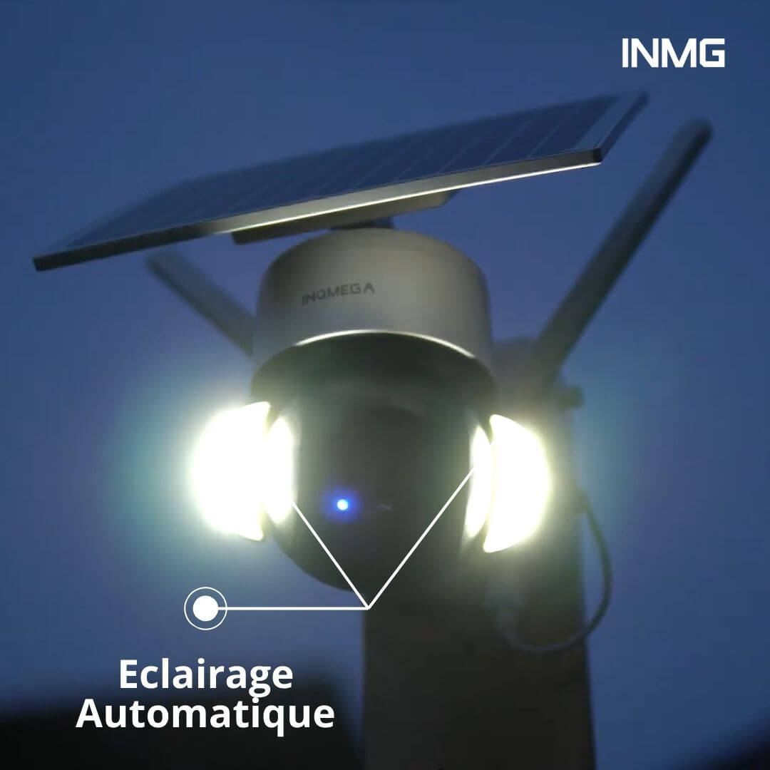 Caméra de Surveillance SoliGuard – Solaire, HD, Détection de Mouvement, Vision Nocturne, Dôme Rotatif Motorisé