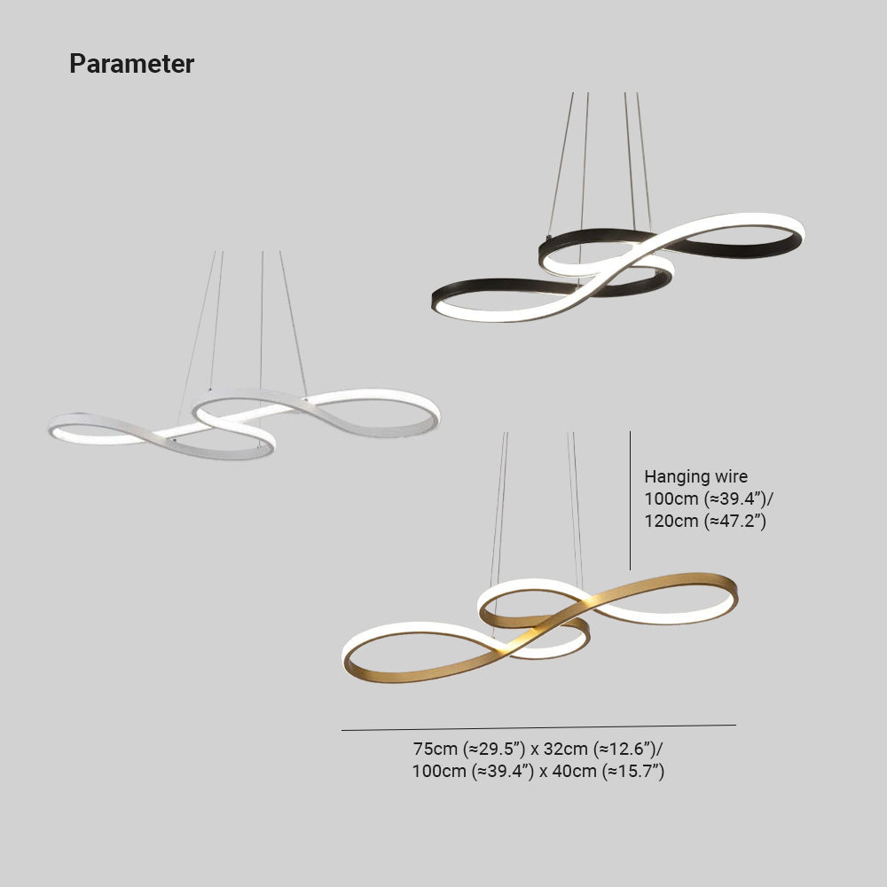 Lampe Suspendue Design Notes de Musique – LED avec Cadre en Métal (Noir, Blanc, Or)