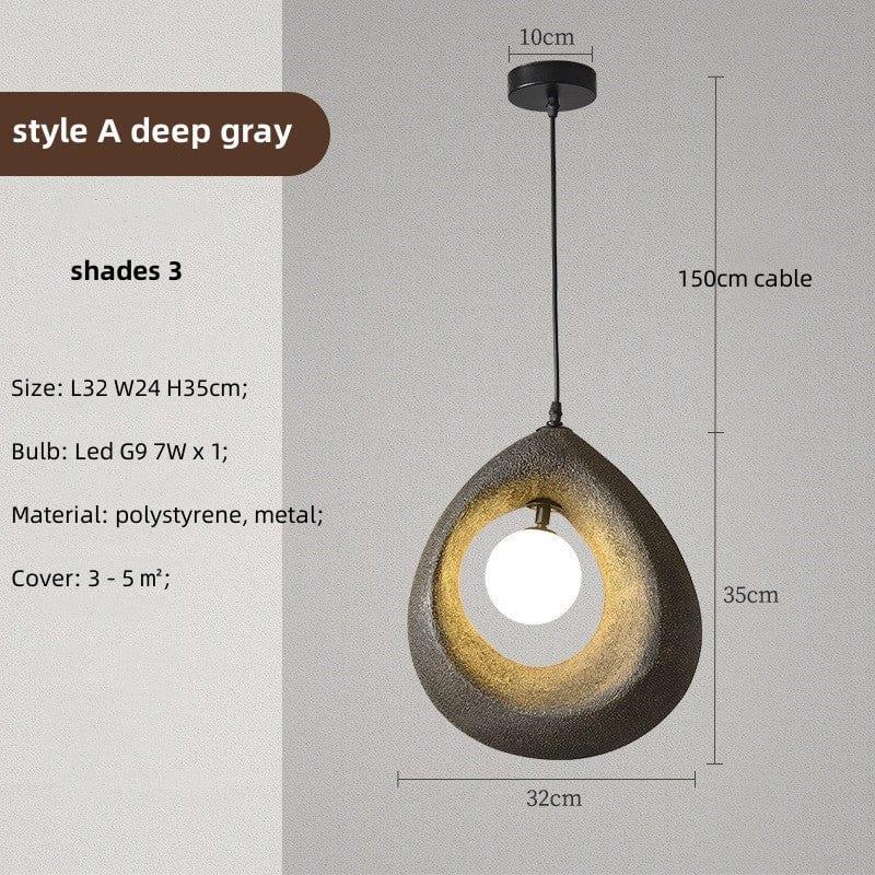 Lampe Suspendue Design Naturel LED – Applique Moderne en Polystyrène