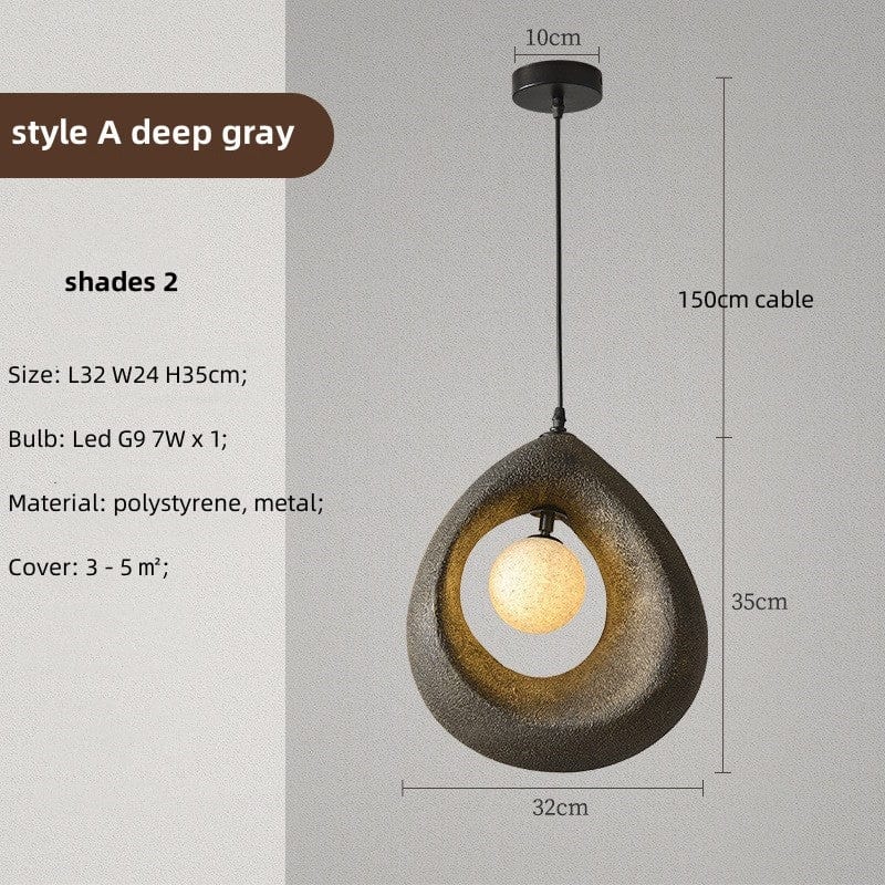 Lampe Suspendue Design Naturel LED – Applique Moderne en Polystyrène
