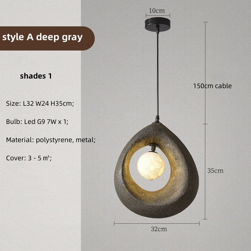 Lampe Suspendue Design Naturel LED – Applique Moderne en Polystyrène