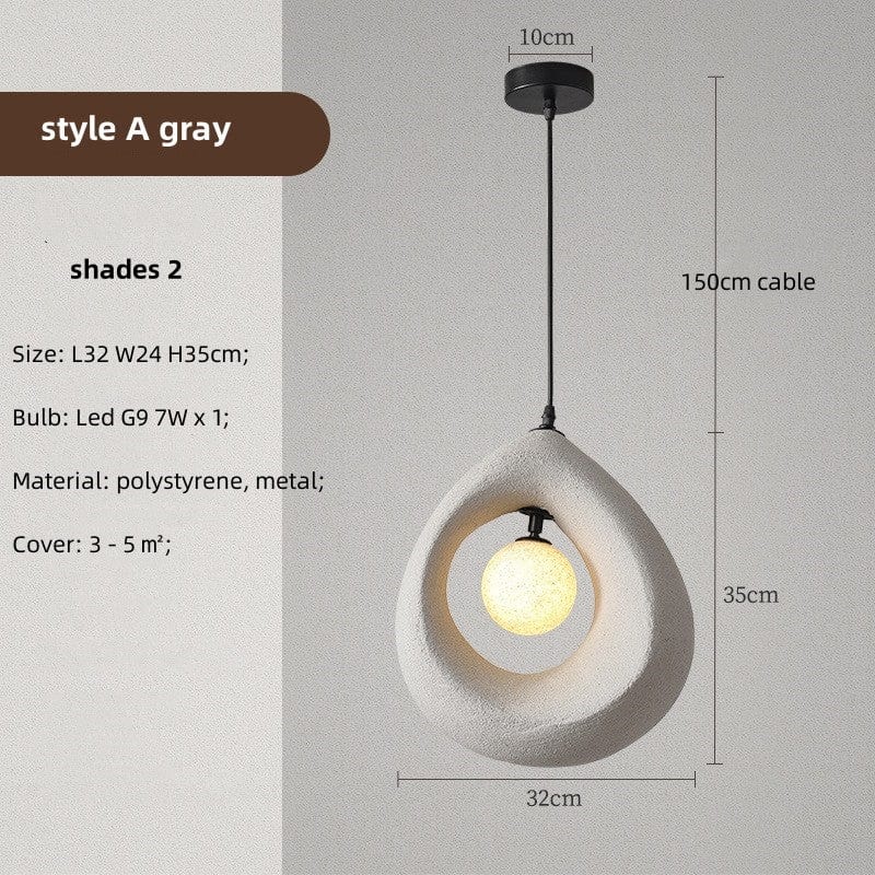 Lampe Suspendue Design Naturel LED – Applique Moderne en Polystyrène
