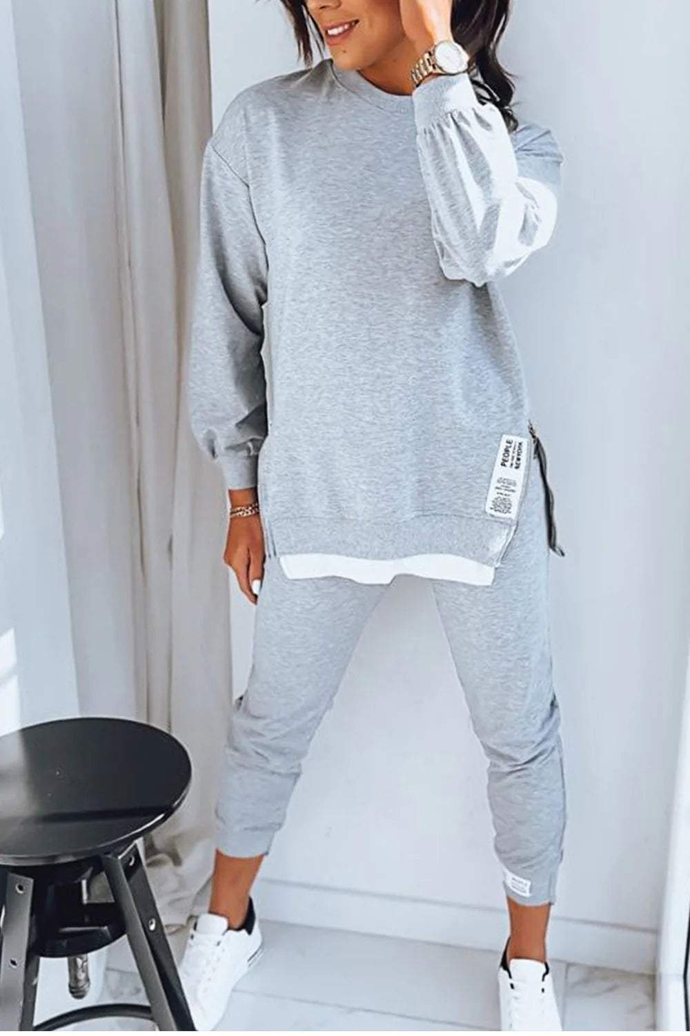 Ensemble Sweatshirt et Pantalon pour Femme - Confort et Élégance en Coton Polyester