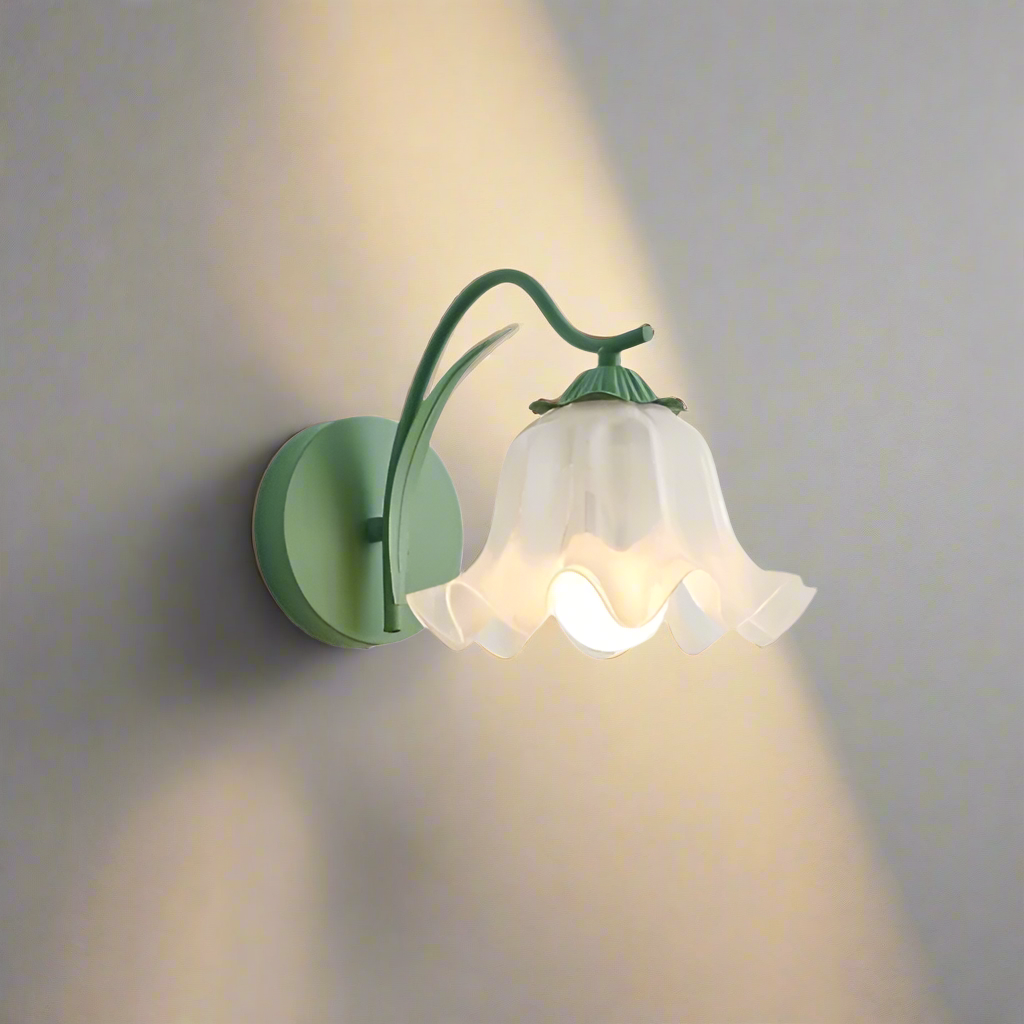Lampe Murale Jardin Fleuri Retro Française - Applique Murale Élégante en Métal et Acrylique