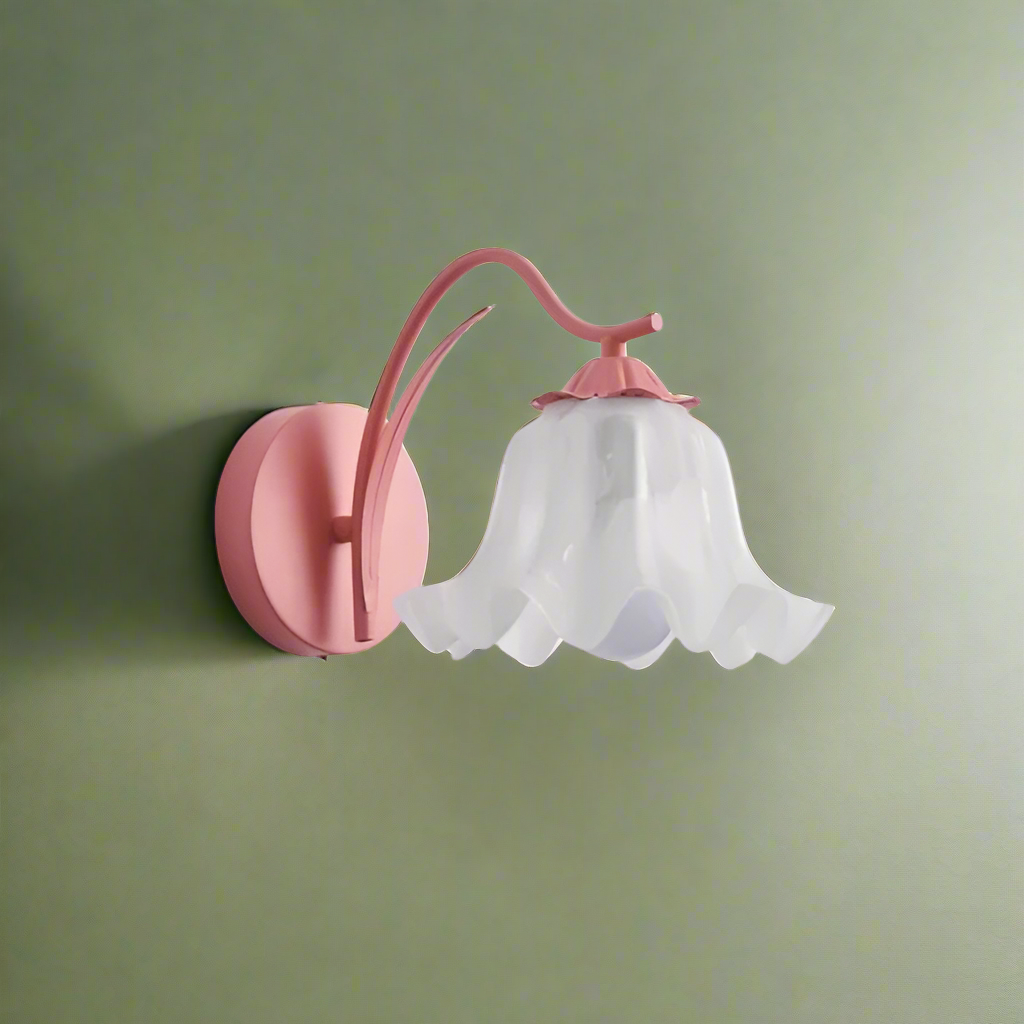 Lampe Murale Jardin Fleuri Retro Française - Applique Murale Élégante en Métal et Acrylique