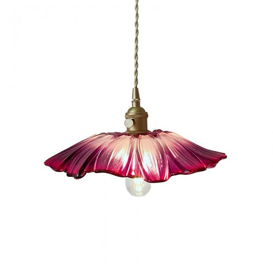 Suspension Lotus en Verre - Lampe Vintage Élégante pour Chambre et Salon
