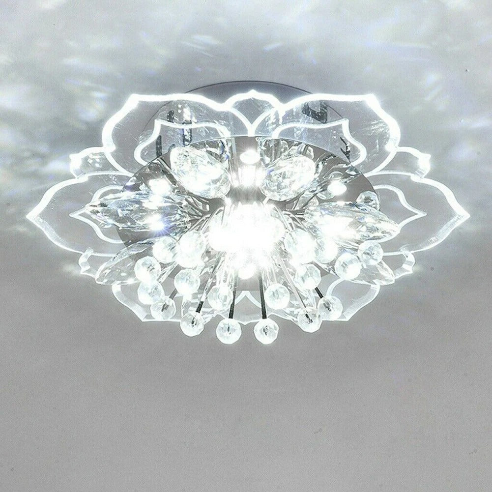FloralGlow - Lamp de plafond en cristal LED pour l'élégance