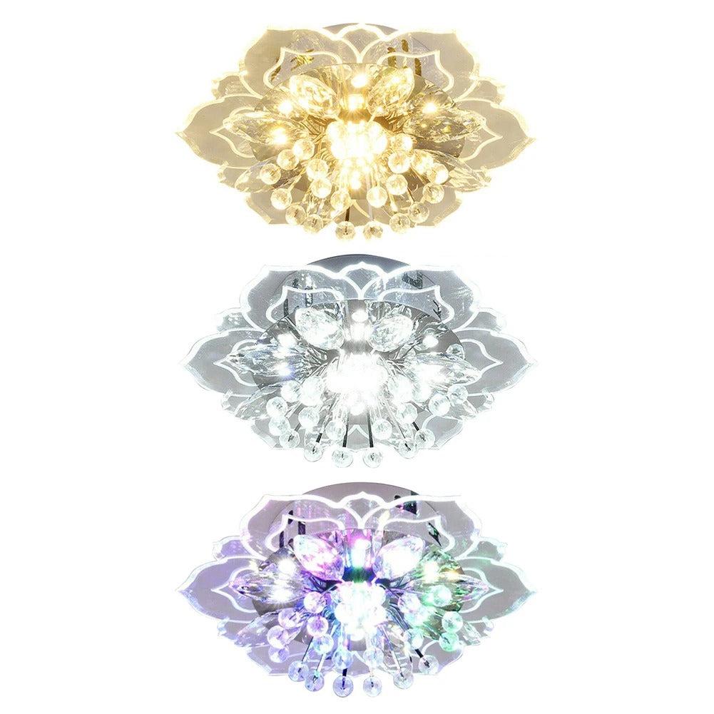 FloralGlow - Lamp de plafond en cristal LED pour l'élégance