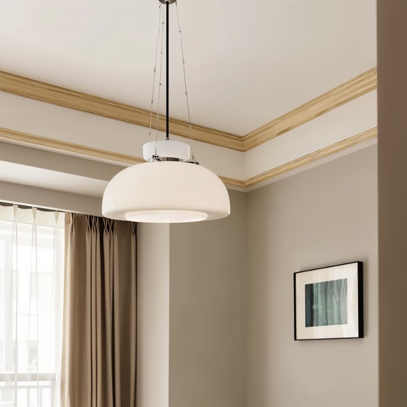 Suspension Milky en Verre et Métal – Lampe Moderne au Design Vintage Élégant