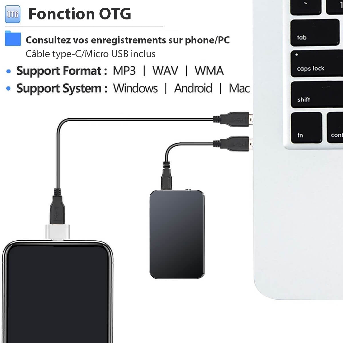 Mini Micro Enregistreur Espion Professionnel Ultra-Fin