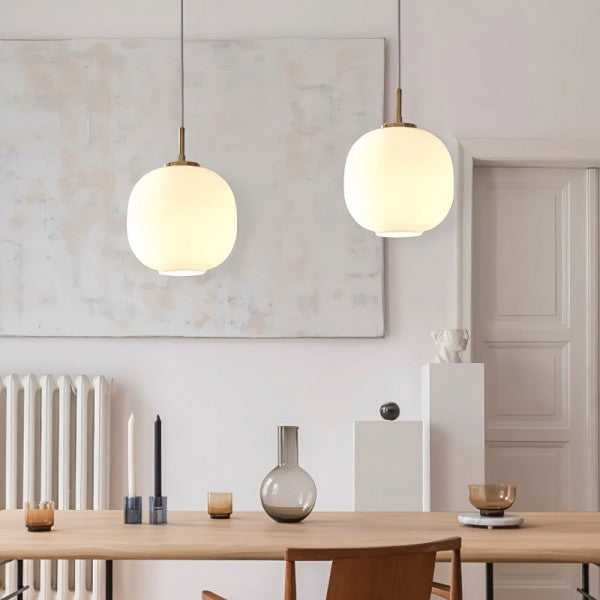 Suspension Moderne en Verre Opale Nordique - Lampe Élégante pour Votre Intérieur