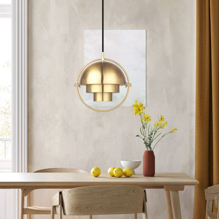 Lampe Pendante LED HanuGlo – Suspension Métallique Moderne à Multi-Couches Rotatives