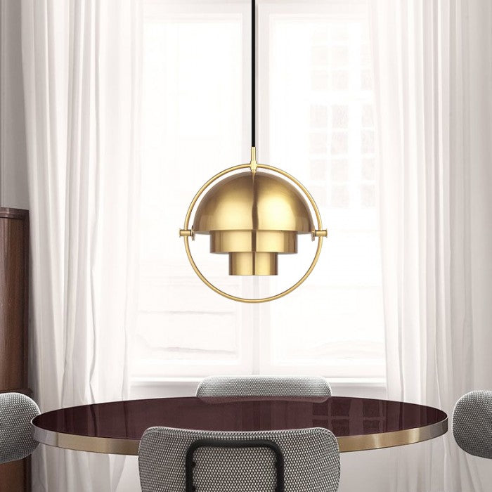 Lampe Pendante LED HanuGlo – Suspension Métallique Moderne à Multi-Couches Rotatives
