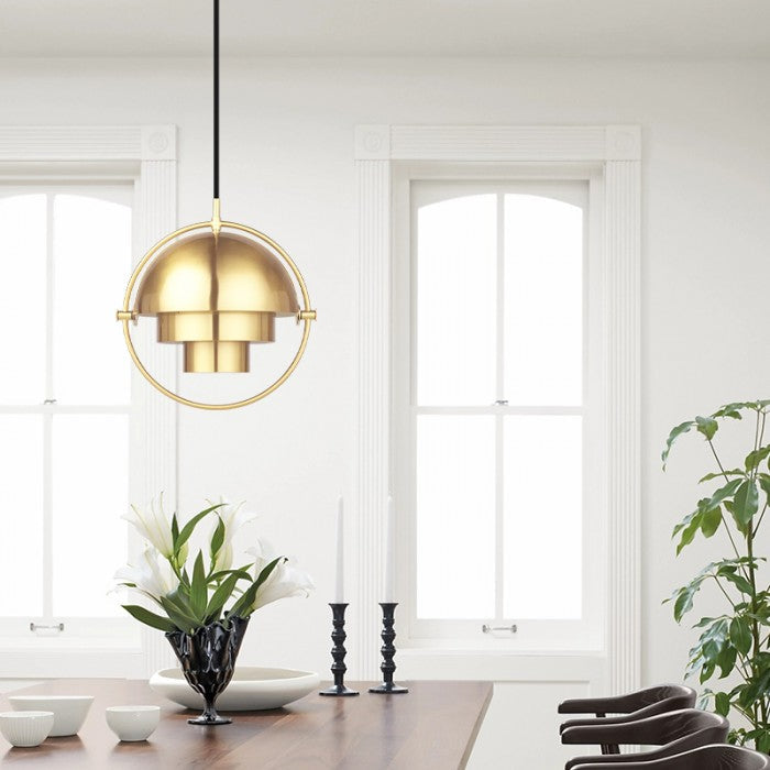 Lampe Pendante LED HanuGlo – Suspension Métallique Moderne à Multi-Couches Rotatives