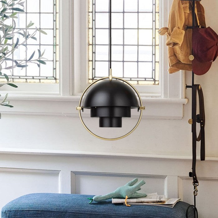 Lampe Pendante LED HanuGlo – Suspension Métallique Moderne à Multi-Couches Rotatives
