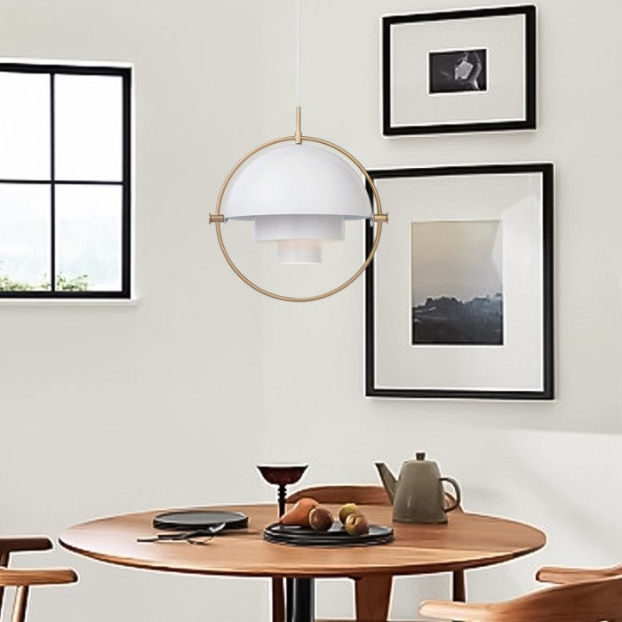 Lampe Pendante LED HanuGlo – Suspension Métallique Moderne à Multi-Couches Rotatives