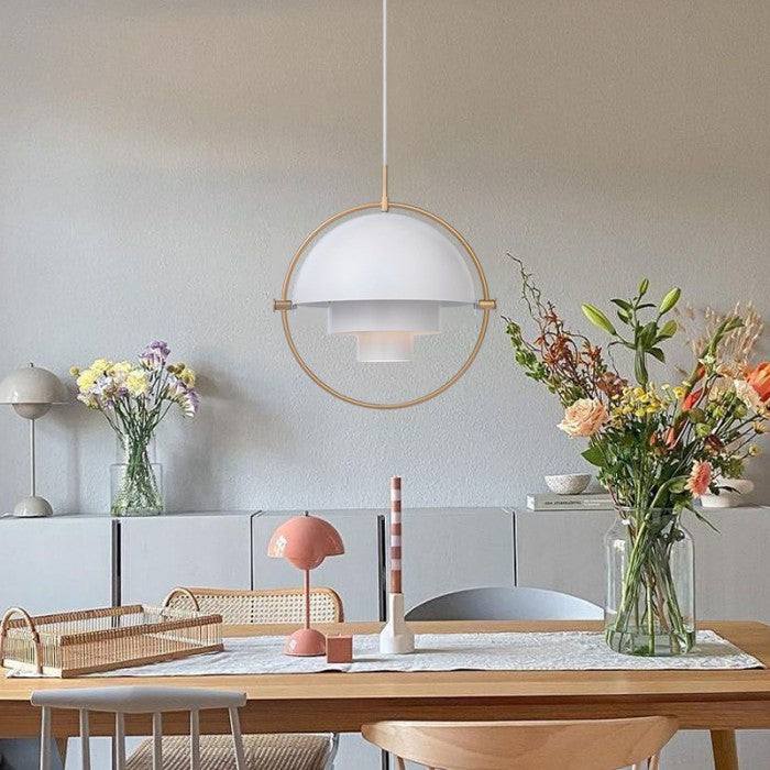 Lampe Pendante LED HanuGlo – Suspension Métallique Moderne à Multi-Couches Rotatives