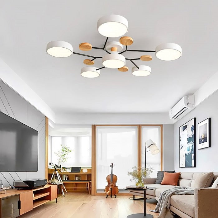 Lampe de plafond LED Nordic Branched Disc - Élégance et chaleur dans votre intérieur