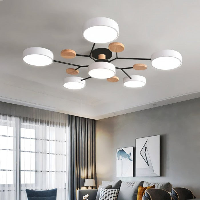 Lampe de plafond LED Nordic Branched Disc - Élégance et chaleur dans votre intérieur