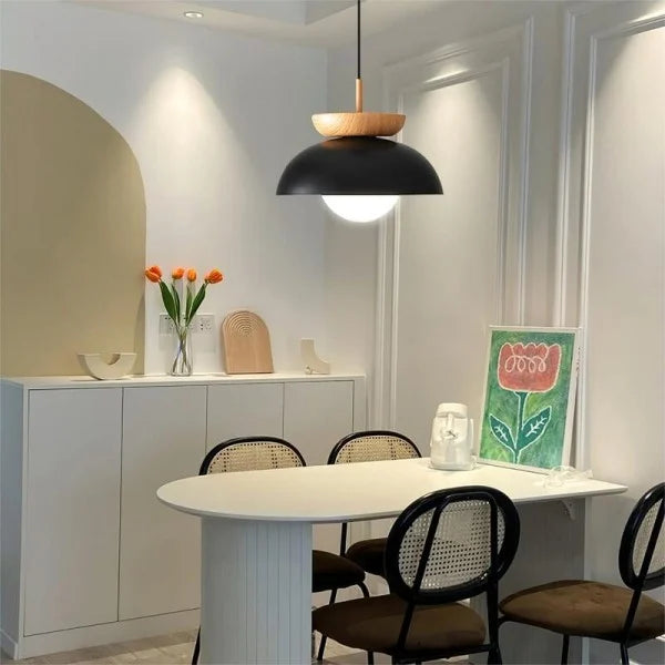 Suspension Nordic en Bois Mi-Dur – Lampe Moderne et Élégante